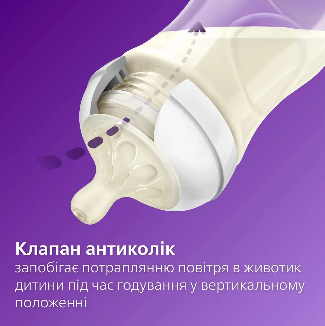 Набір пляшка для годування Avent Natural 125 мл, природній потік + Пустушка Ulta Air 0-6м