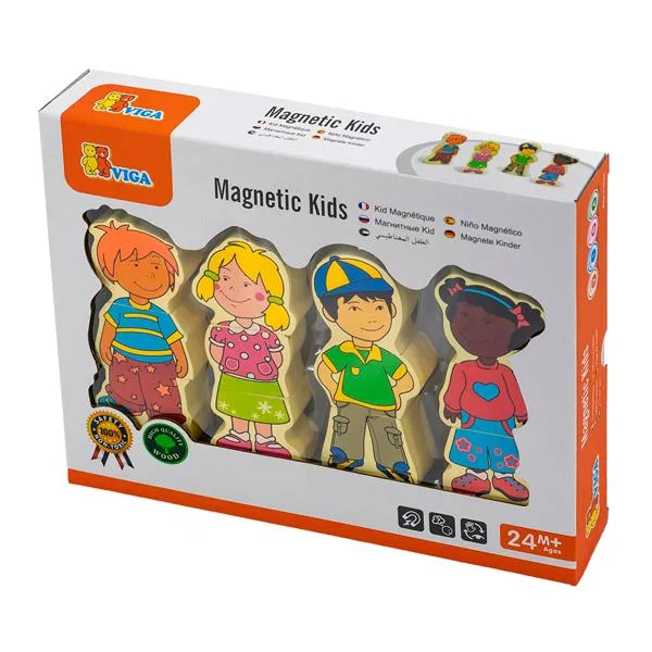 Набір магнітних фігурок Viga Toys Діти дерев'яні 27х21х5 см