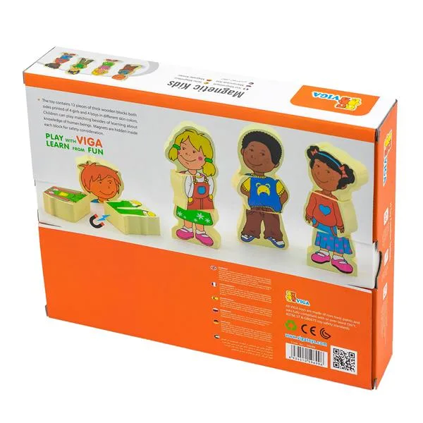 Набір магнітних фігурок Viga Toys Діти дерев'яні 27х21х5 см