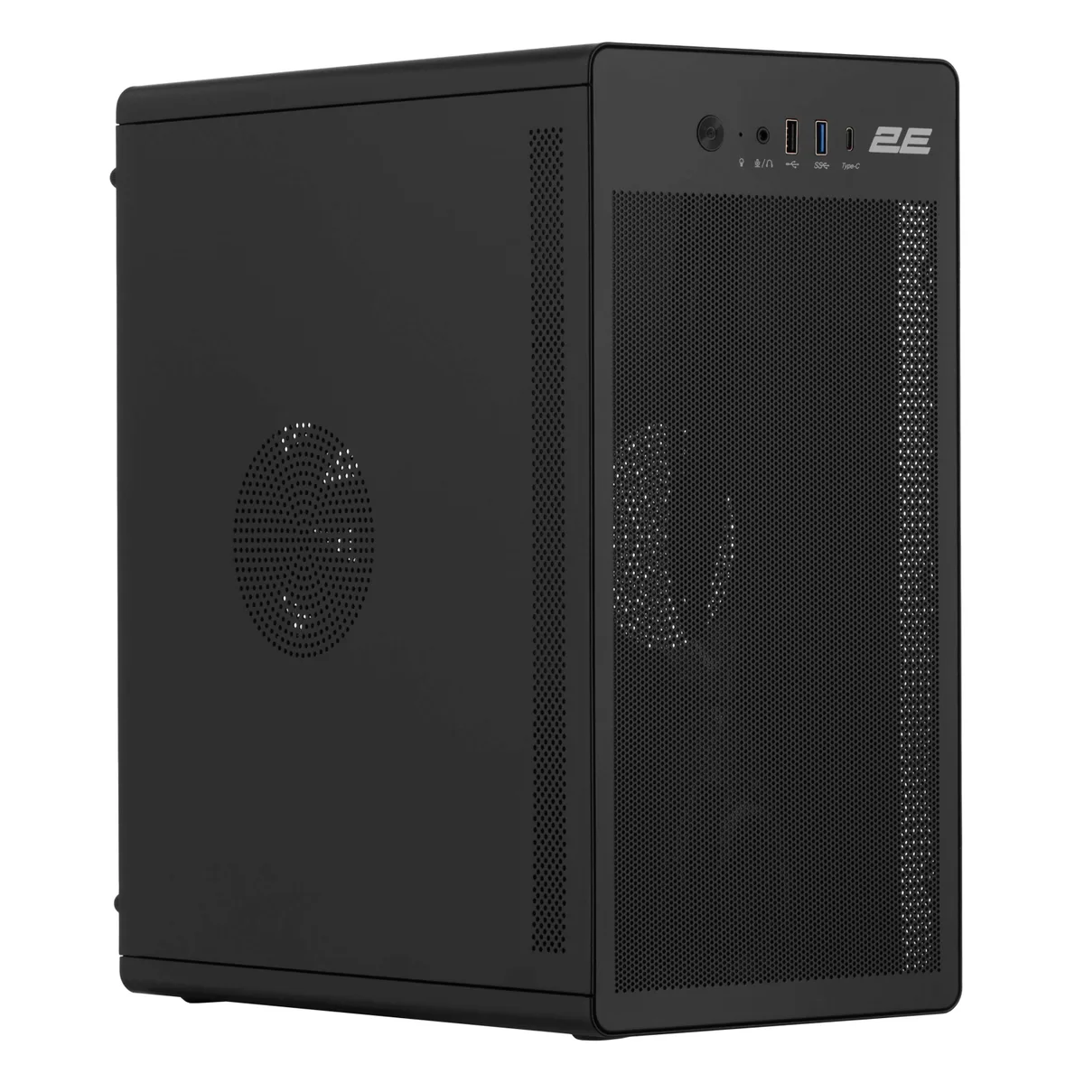 Корпус 2E Credo V285B без БЖ, 1xUSB3.0, 1х USB 2.0, 1xUSB Type-C, 1x120мм, VGA 300мм, mATX, чорний