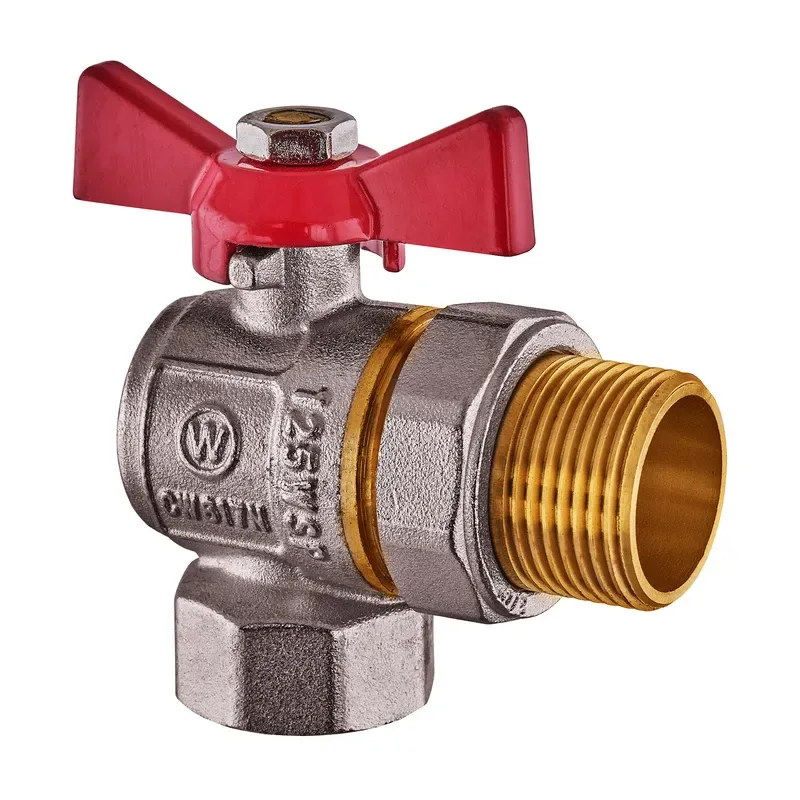 Кутовой кран Waterpro латунь 3/4 бабочка стальной
