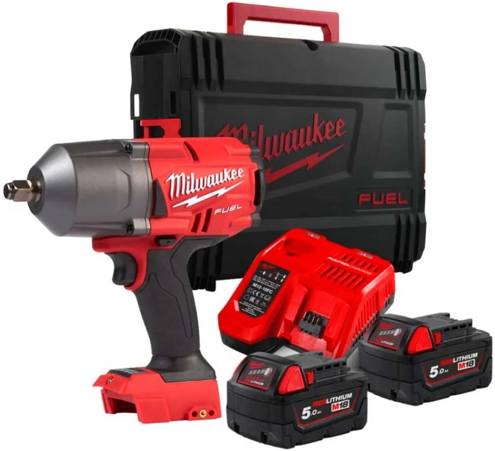 Акумуляторний ударний гайковерт Milwaukee M18 FMTIW2F12-502X 18В, 2 акумулятора по 5 А·год, 881 Нм, 0-2575 об/хв, 1/2" ЗП M12-18.