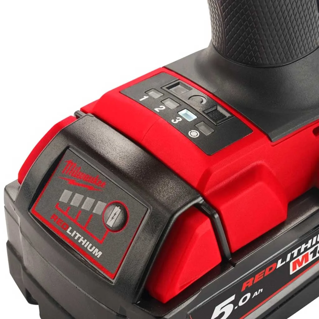 Акумуляторний ударний гайковерт Milwaukee M18 FMTIW2F12-502X 18В, 2 акумулятора по 5 А·год, 881 Нм, 0-2575 об/хв, 1/2" ЗП M12-18.