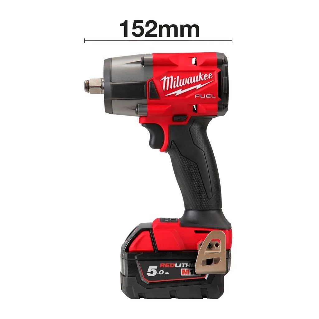 Акумуляторний ударний гайковерт Milwaukee M18 FMTIW2F12-502X 18В, 2 акумулятора по 5 А·год, 881 Нм, 0-2575 об/хв, 1/2" ЗП M12-18.
