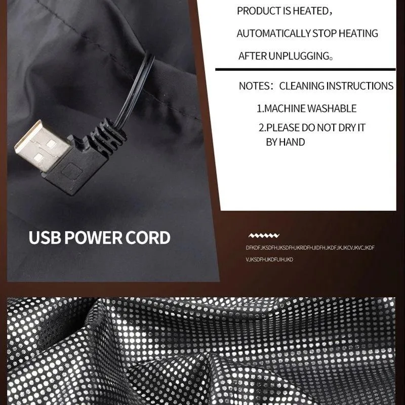 Теплий жилет з підігрівом USB, поліестер, розмір M, чорний