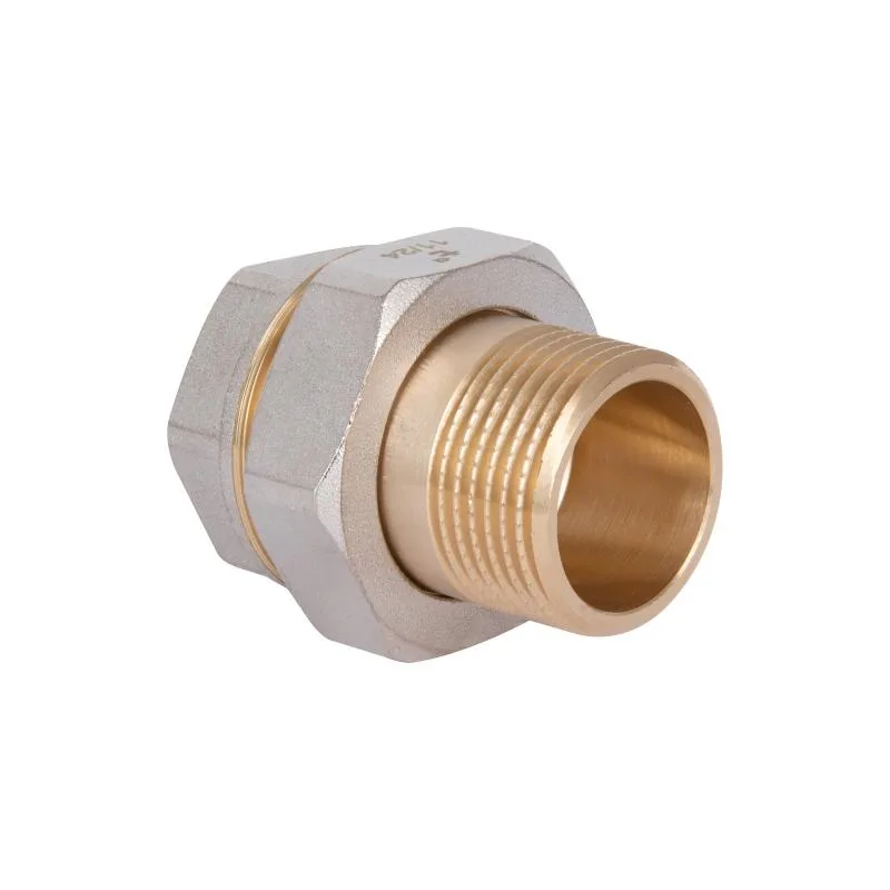 Згін-американка 1" ВЗ нікель латунь для труб водопостачання та опалення