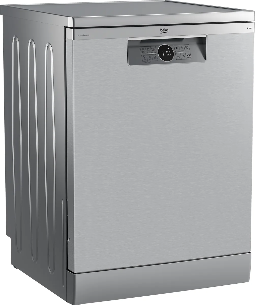 Посудомийна машина Beko, на 15 комплектів, клас енергоефективності A++, ширина 60 см, з дисплеєм та третім кошиком, з нержавіючої