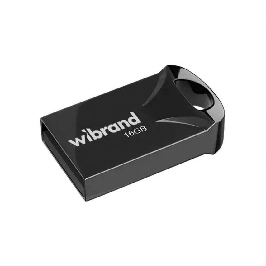 Флеш-пам'ять USB Wibrand 16Гб пластик чорна USB 2.0 з кришкою
