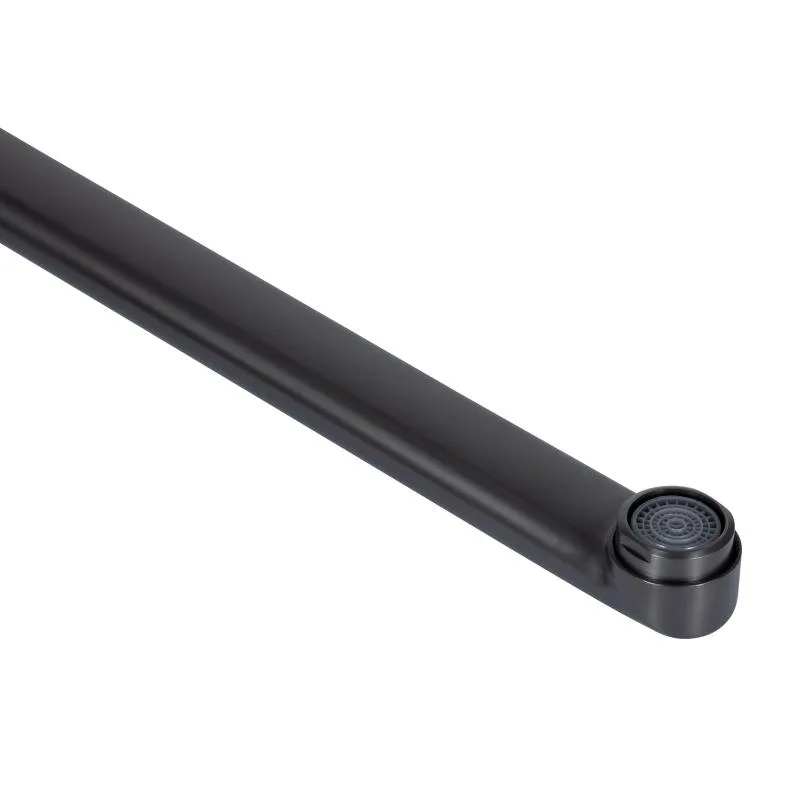 Змішувач для ванни Qtap Vlasta New довгий поворотний вилив 338 мм латунь Gunmetal Black