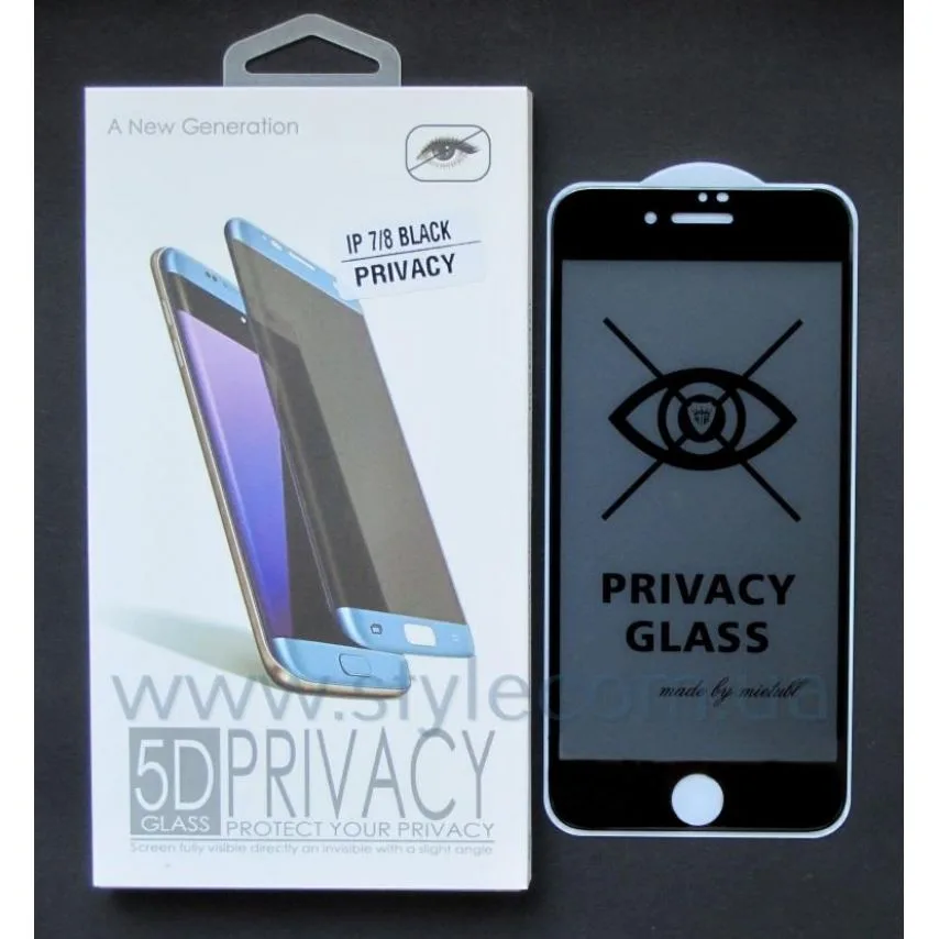 Защитное стекло Privacy для Apple iPhone черное