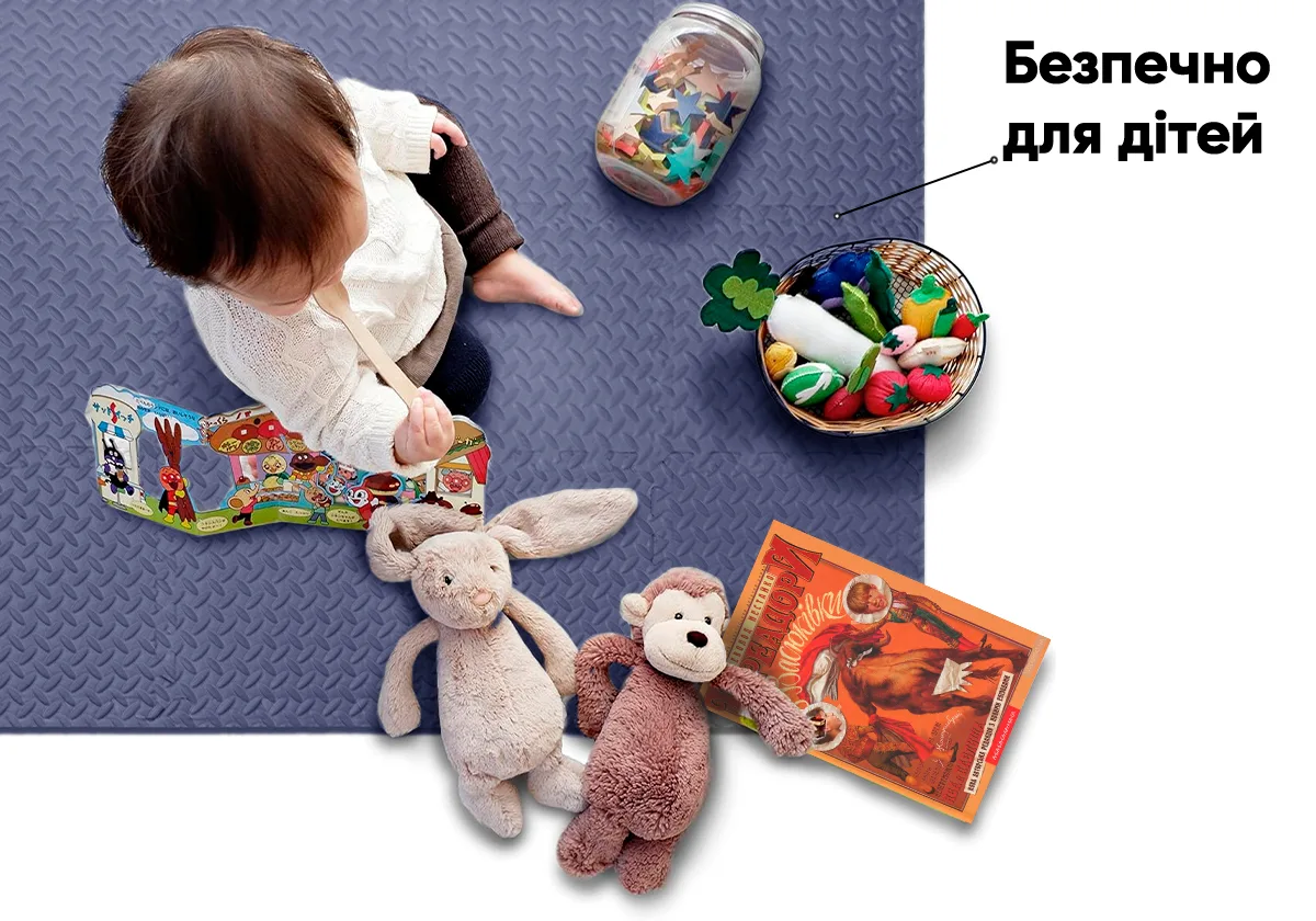 Татамі мат EasyFit EVA 60х60 см синій 4 шт