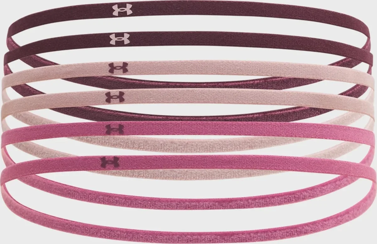 Пов'язка на голову Under Armour еластан 85% One Size рожевий пудровий бордовий 6PK