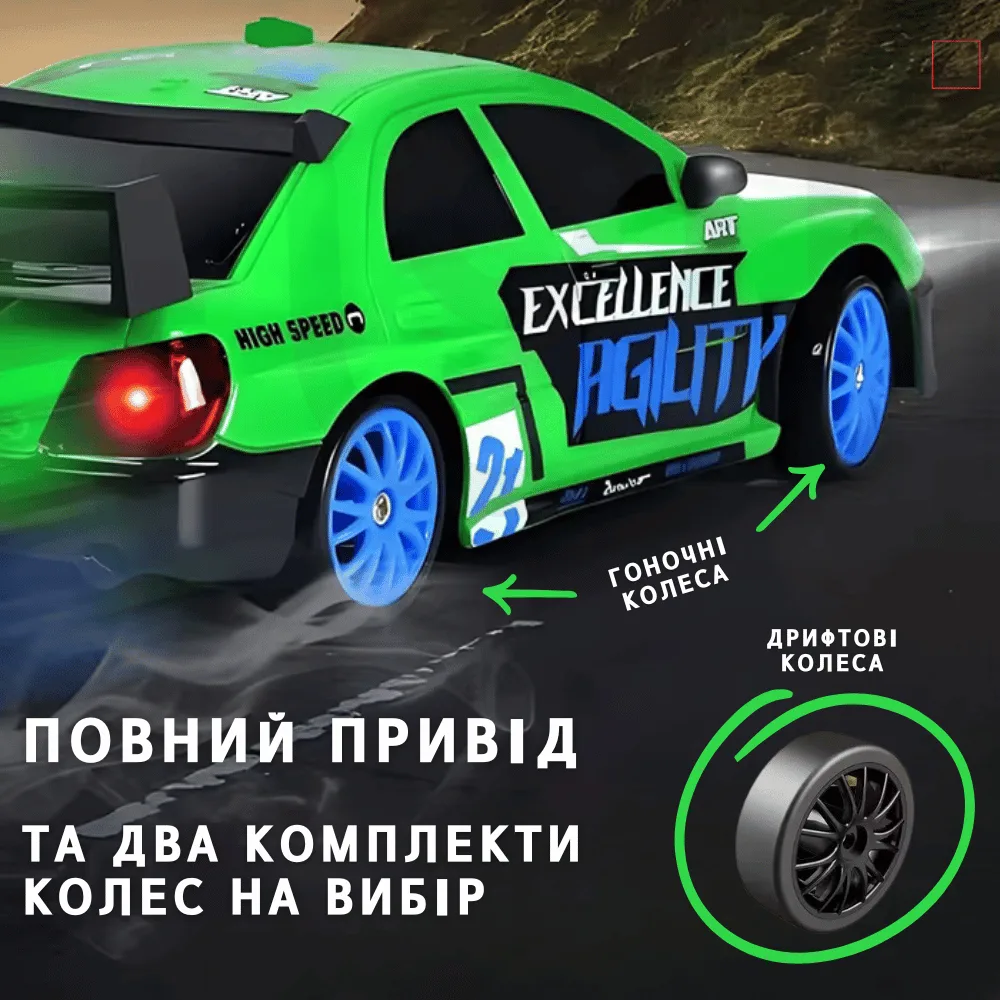 Дрифтовая машинка на радиоуправлении Subaru Impreza 1:24 LED подсветка 18,5 см пластиковая