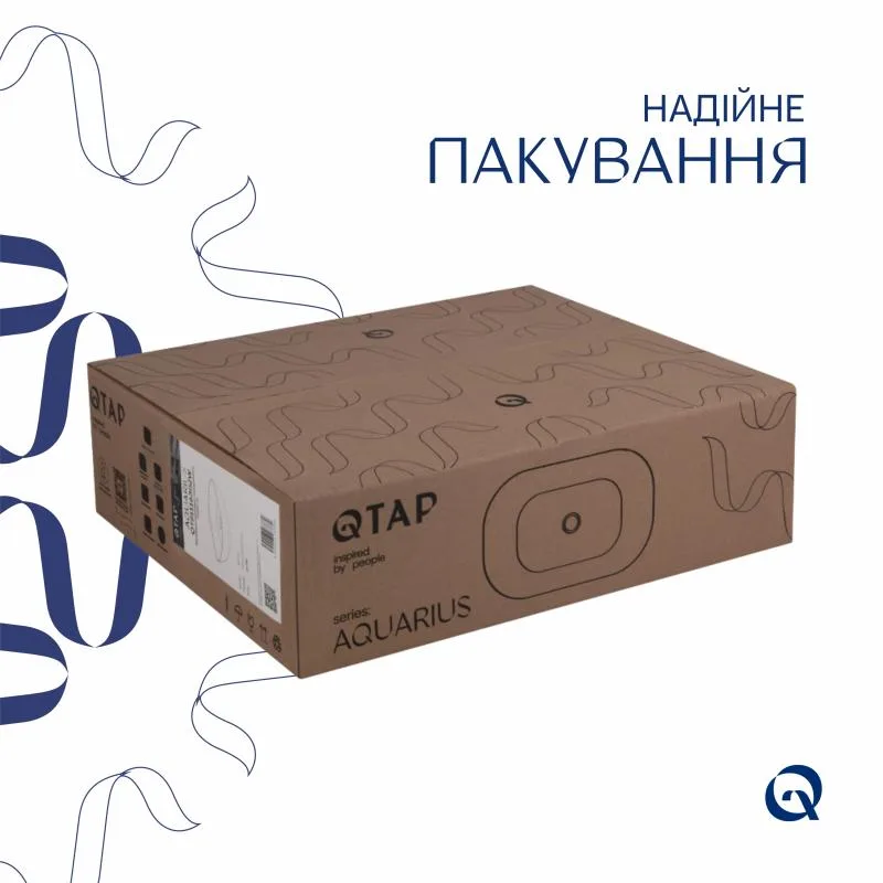 Раковина накладна Qtap Aquarius White 470x380 мм керамічна біла без отвору для змішувача