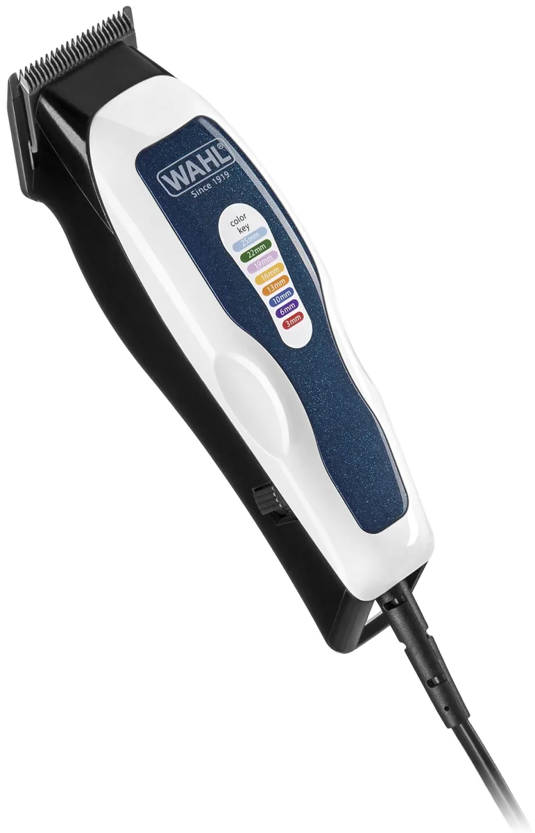 Машинка для стрижки WAHL ColorPro Combo с вибрационным мотором, 8 насадками, кейсом и мини-триммером в комплекте.