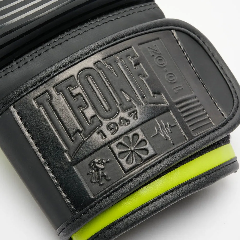 Боксерські рукавиці Leone штучна шкіра 10 унцій чорні з капою