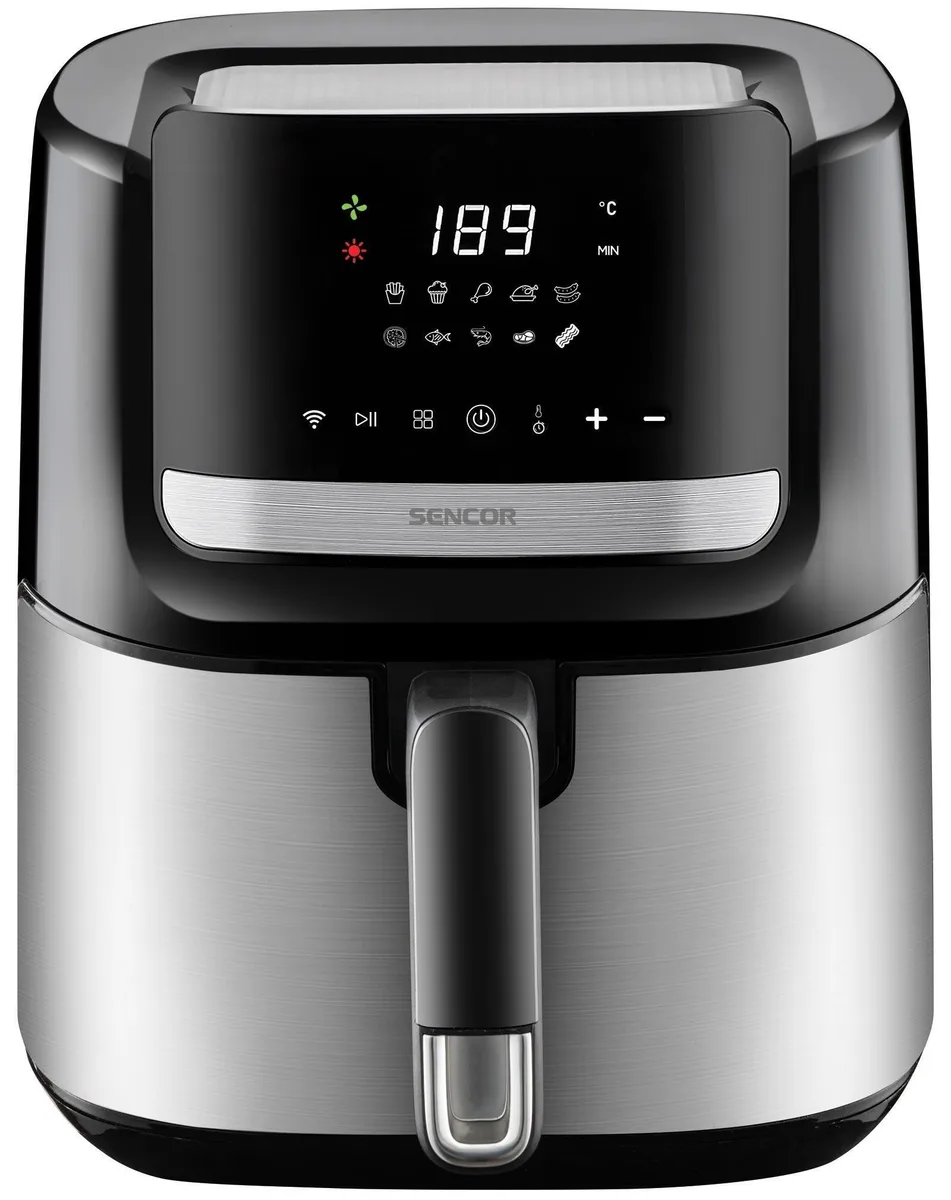 Мультипіч Sencor Vita Fryer, 1600Вт, 6,5л чаша, сенсорне управління, 10 режимів, пластиковий корпус, нержавіюча сталь - чорний.