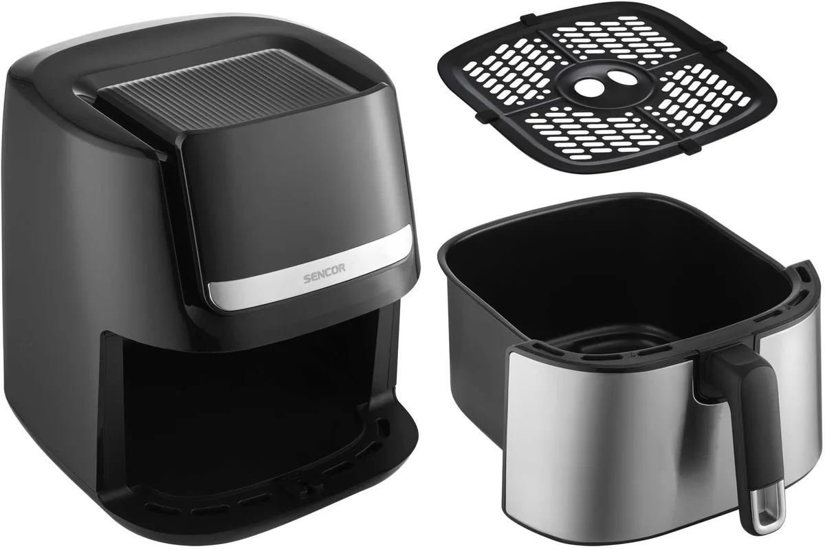Мультипіч Sencor Vita Fryer, 1600Вт, 6,5л чаша, сенсорне управління, 10 режимів, пластиковий корпус, нержавіюча сталь - чорний.