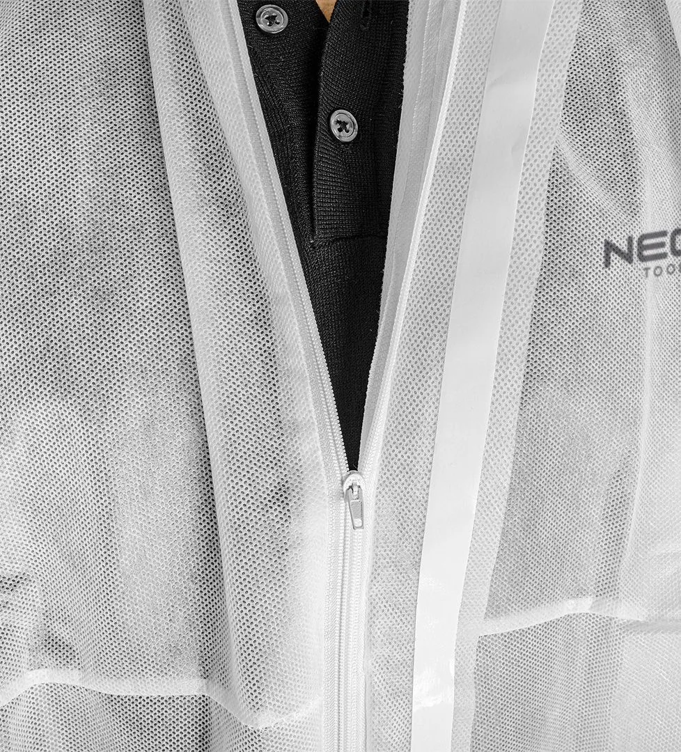 Костюм для малярных работ Neo Tools, изготовлен из нетканого полипропилена, плотность 50 г/м2, размер XXXL, белый.