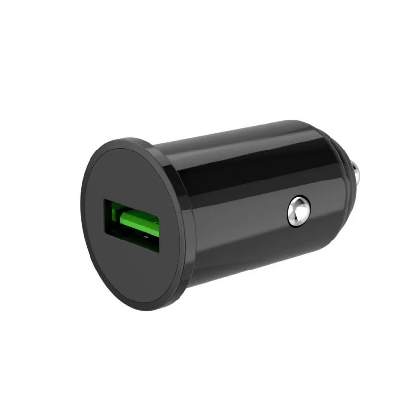 Автомобільний зарядний пристрій XO PC 43х25 мм Чорний 1USB QC3.0 3А 18W