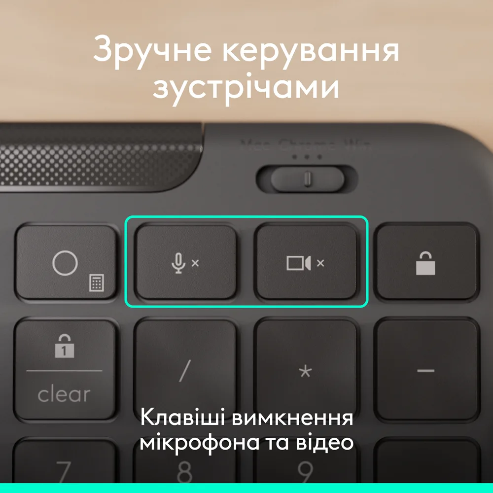 Клавіатура Logitech дротова USB 1,8 м сірий низькопрофільні клавіші