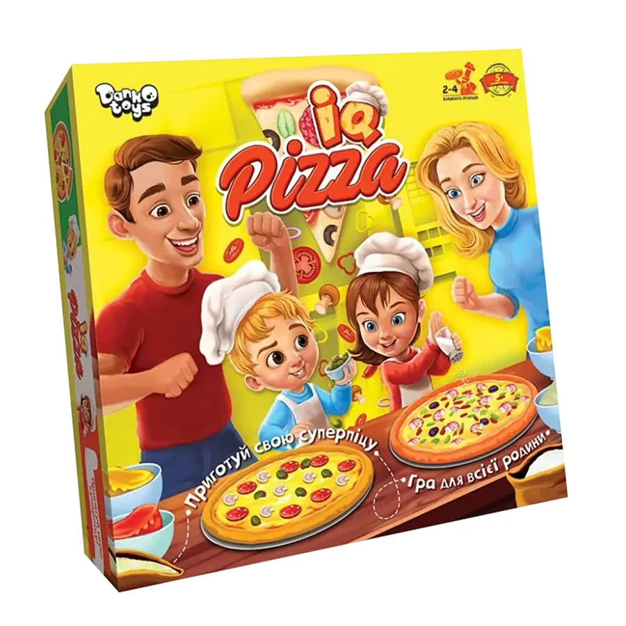 Настільна гра IQ Pizza для дітей та дорослих 2-6 гравців картонна 30х30 см багатоколірна