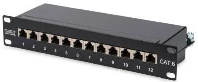 Патч-панель DIGITUS CAT 6 STP, 10", 1U, 12 портів, зібрана