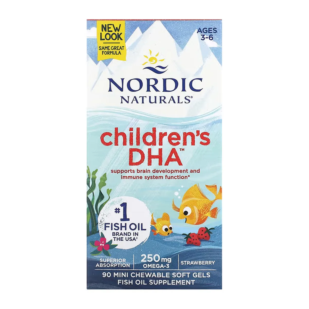 Nordic Naturals Children's DHA 90 міні м'які гелі полуниця