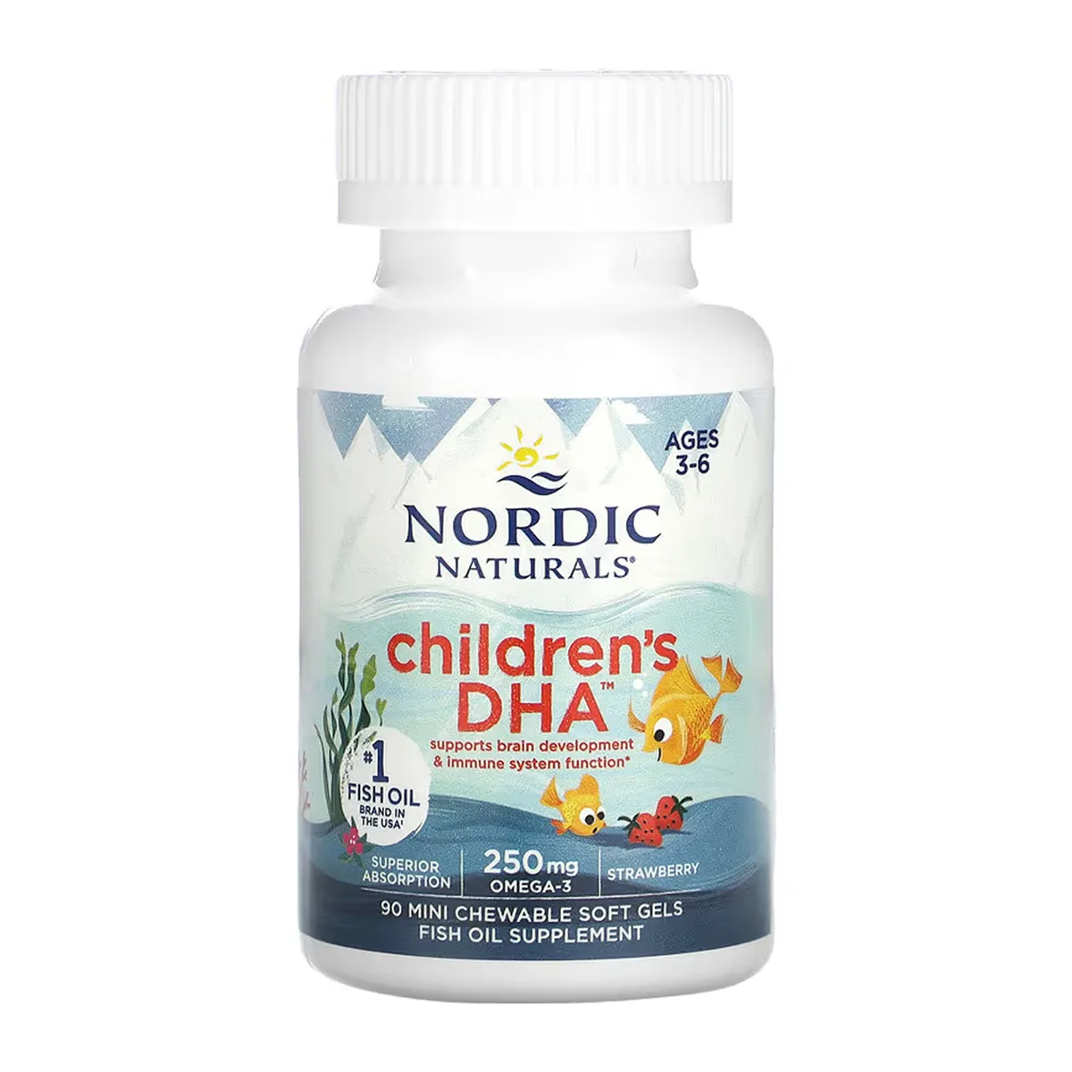 Nordic Naturals Children's DHA 90 міні м'які гелі полуниця