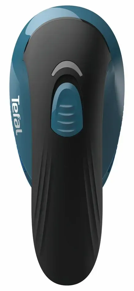 Прилад для усунення катишків Tefal, з широкими лезами, 2 батарейки АА у комплекті, синього кольору.