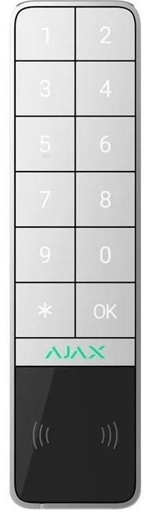 Бездротова зовнішня клавіатура Ajax KeyPad Outdoor Jeweller, біла