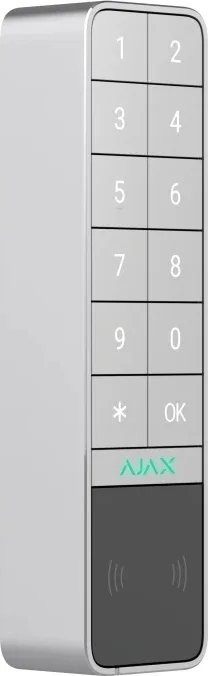 Бездротова зовнішня клавіатура Ajax KeyPad Outdoor Jeweller, біла