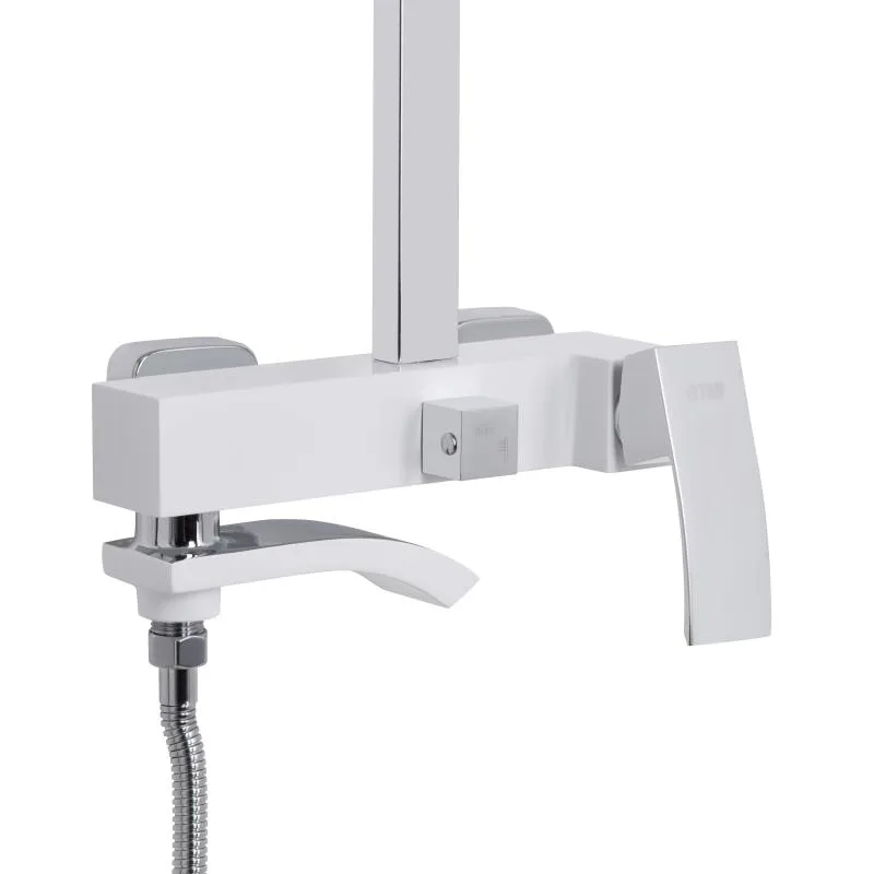 Душевая система Qtap Swan Cascada латунь 150 мм хром белый