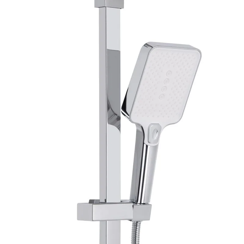 Душевая система Qtap Swan Cascada латунь 150 мм хром белый