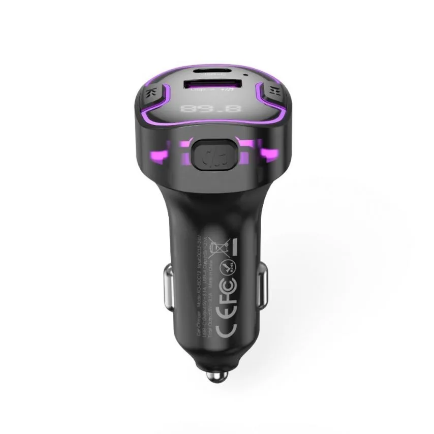 Автомобільний зарядний пристрій XO USB Type-C 3.1A 15.5W чорний