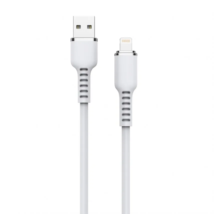 Кабель USB WALKER силіконовий 1 м Lightning білий 3,3 А Quick Charge