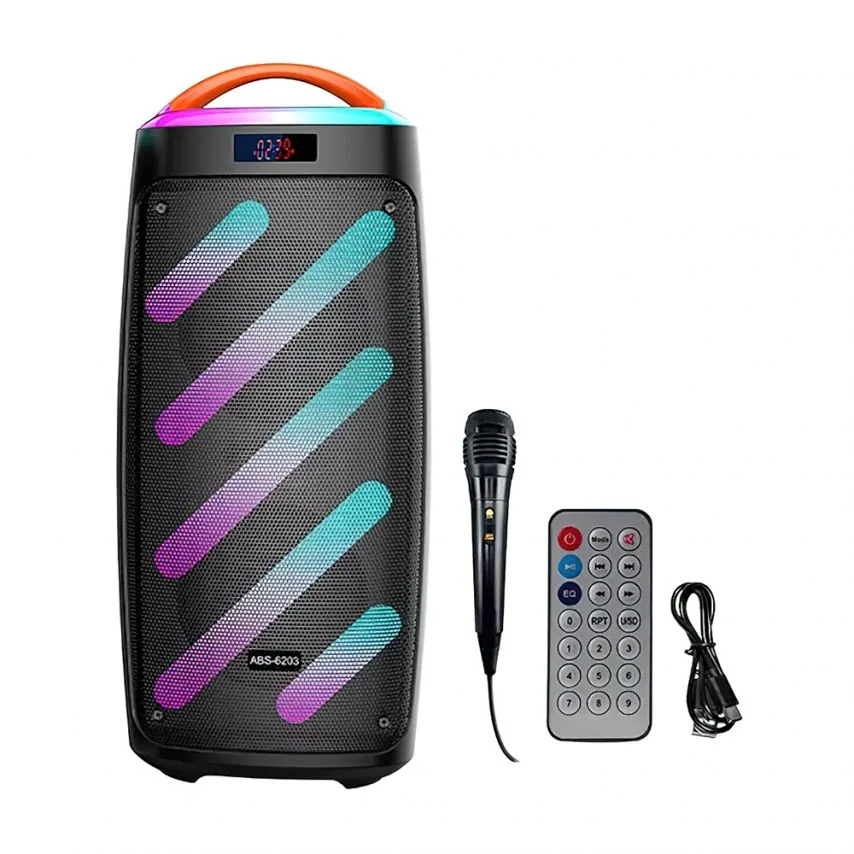 Портативна колонка Bluetooth 15W 2 динаміки ABS чорний 563х245х225 мм