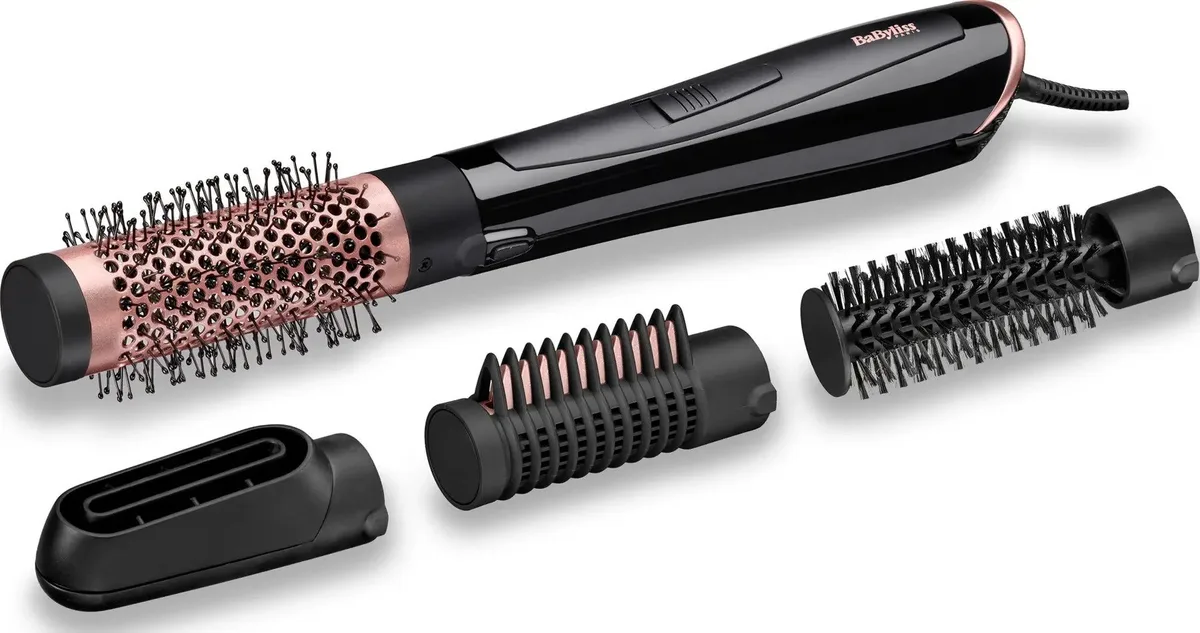 Фен-щетка Babyliss Идеальное Завершение, 1000Вт, 2 скорости, ионизация, холодный обдув, керамическое покрытие, черный цвет