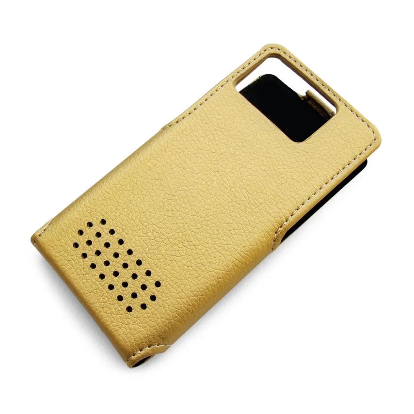 Чохол-книжка Status шкірозамінник 5,2'' золотий slim