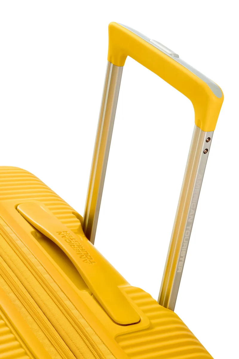 Валіза American Tourister, Soundbox, поліпропілен, мала, 55см, 35.5/41л, TSA, 4 колеса, EXP, жовтий