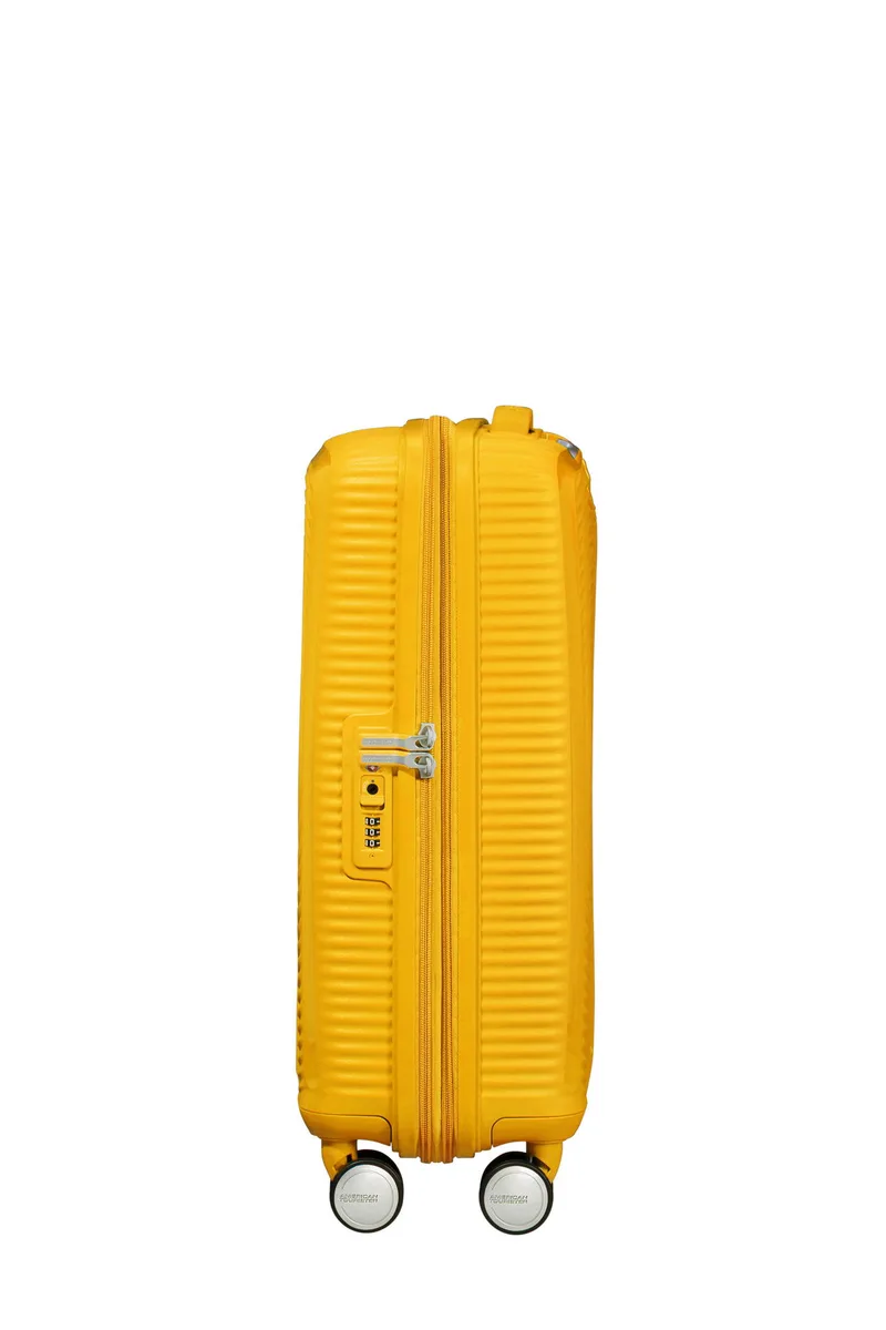 Валіза American Tourister, Soundbox, поліпропілен, мала, 55см, 35.5/41л, TSA, 4 колеса, EXP, жовтий