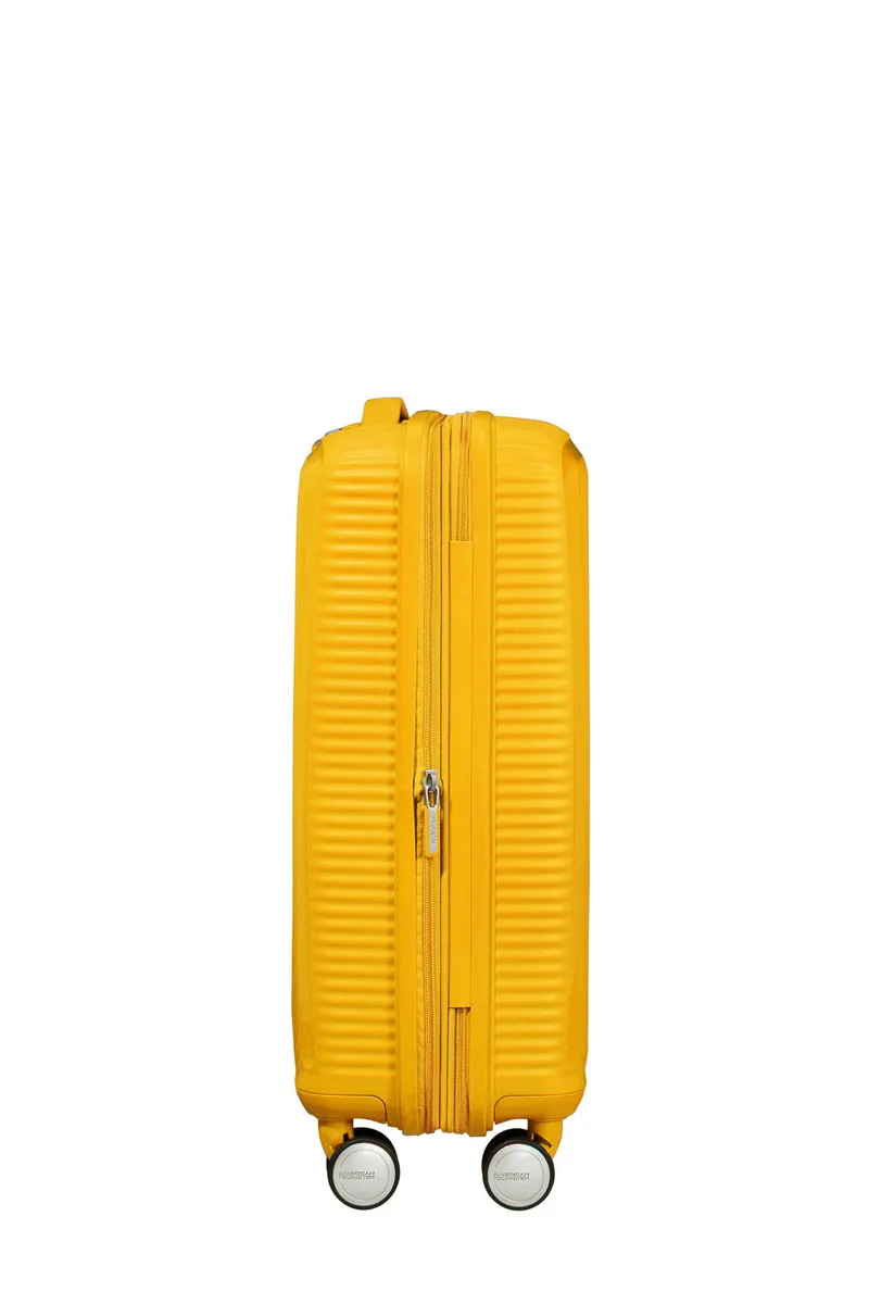Валіза American Tourister, Soundbox, поліпропілен, мала, 55см, 35.5/41л, TSA, 4 колеса, EXP, жовтий