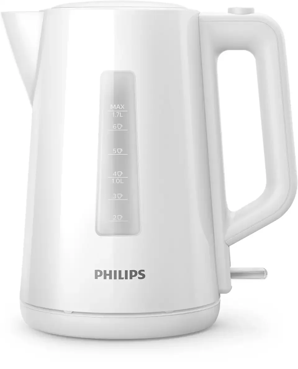 Электрочайник Philips 3000, объем 17 л, пластиковый корпус, белый цвет