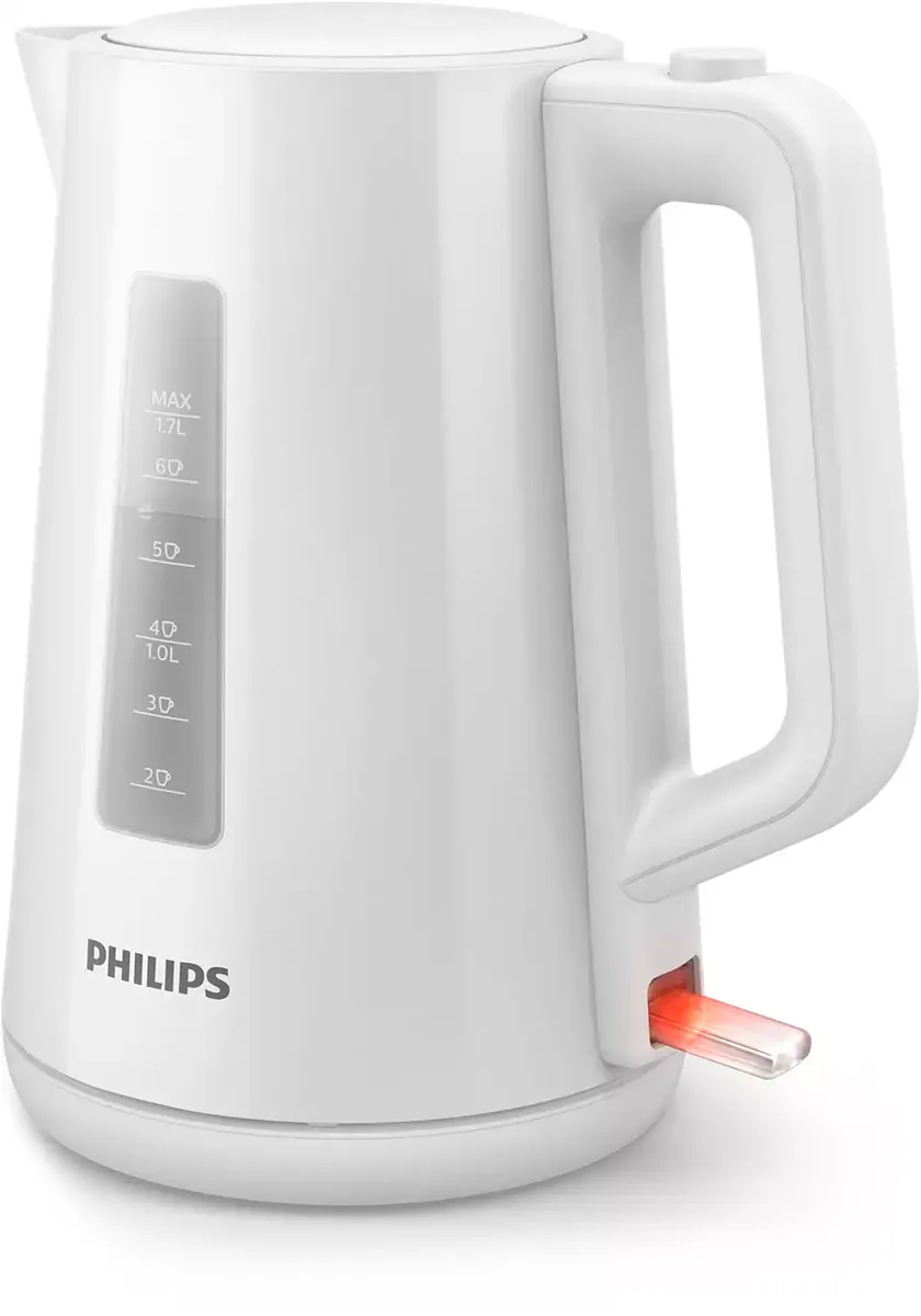 Электрочайник Philips 3000, объем 17 л, пластиковый корпус, белый цвет