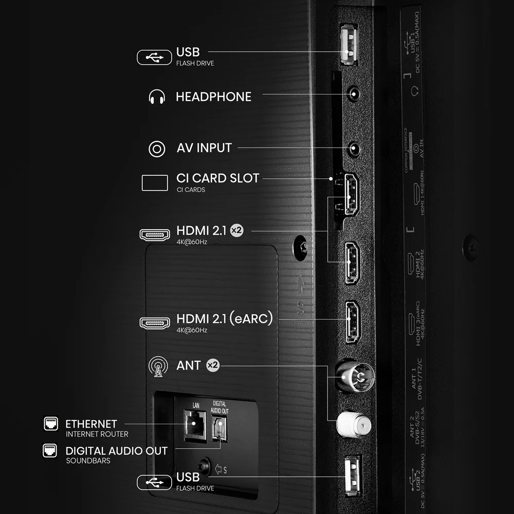 LED телевізор Hisense 85 дюймів чорний UHD 4K VA