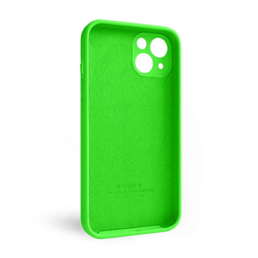 Силіконовий чохол для Apple iPhone 13  закрита камера салатовий