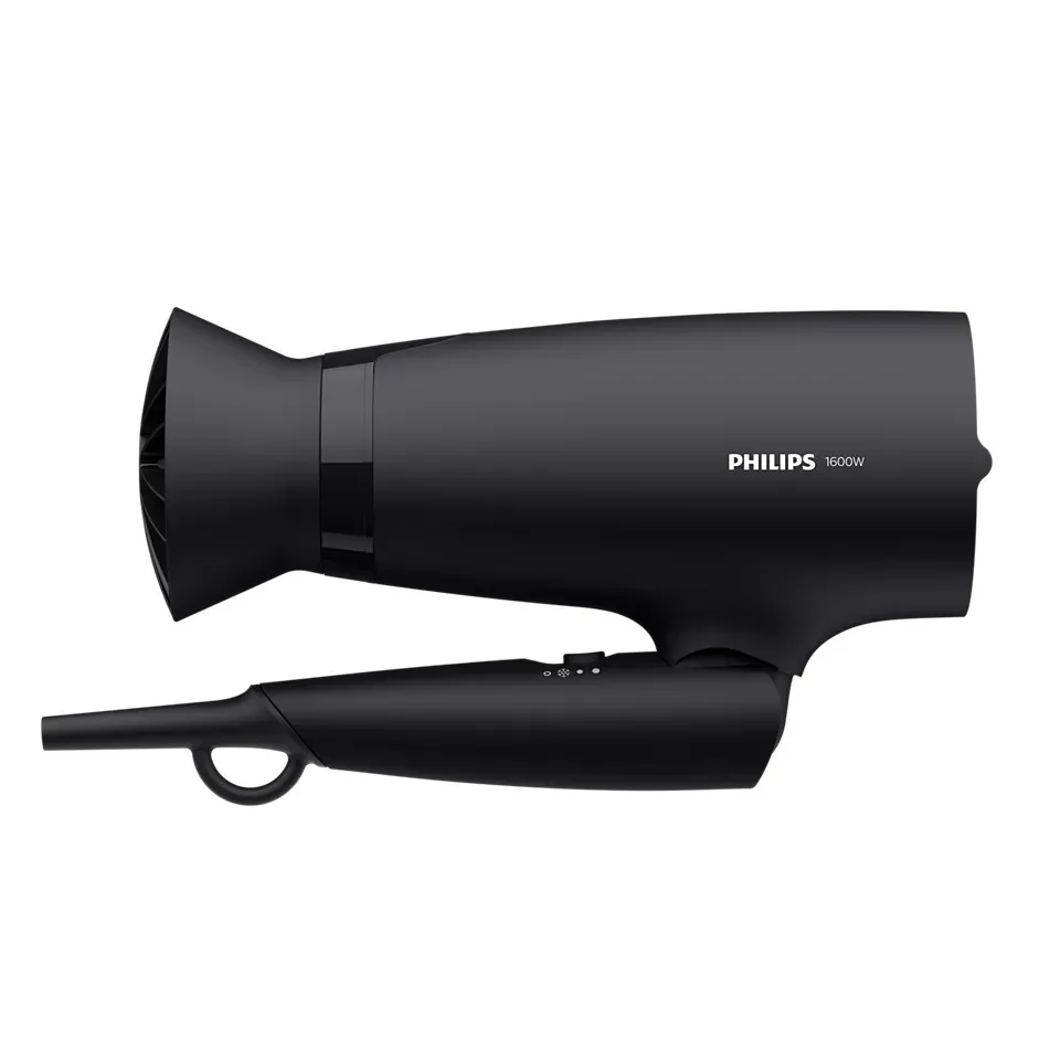 Фен Philips 3000 Series для путешествий, мощность 1600Вт, 3 настройки, диффузор, функция холодного обдува, черный
