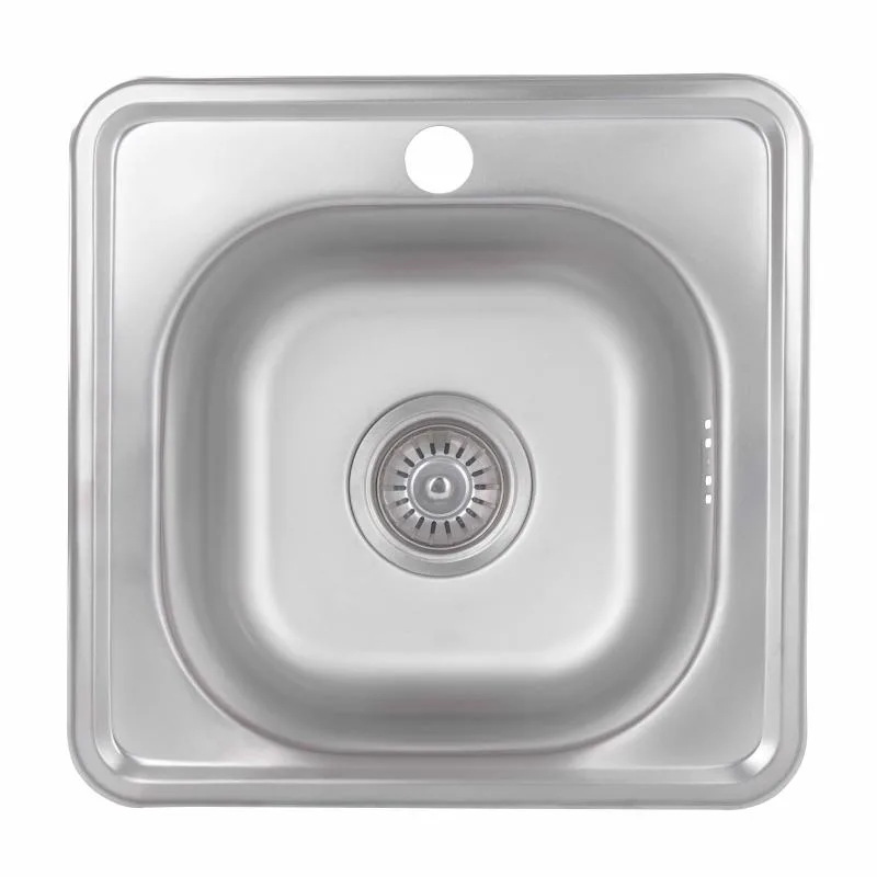 Кухонна мийка Brinex 3838 квадратна 0,6 мм нержавіюча сталь 38х38 см Satin