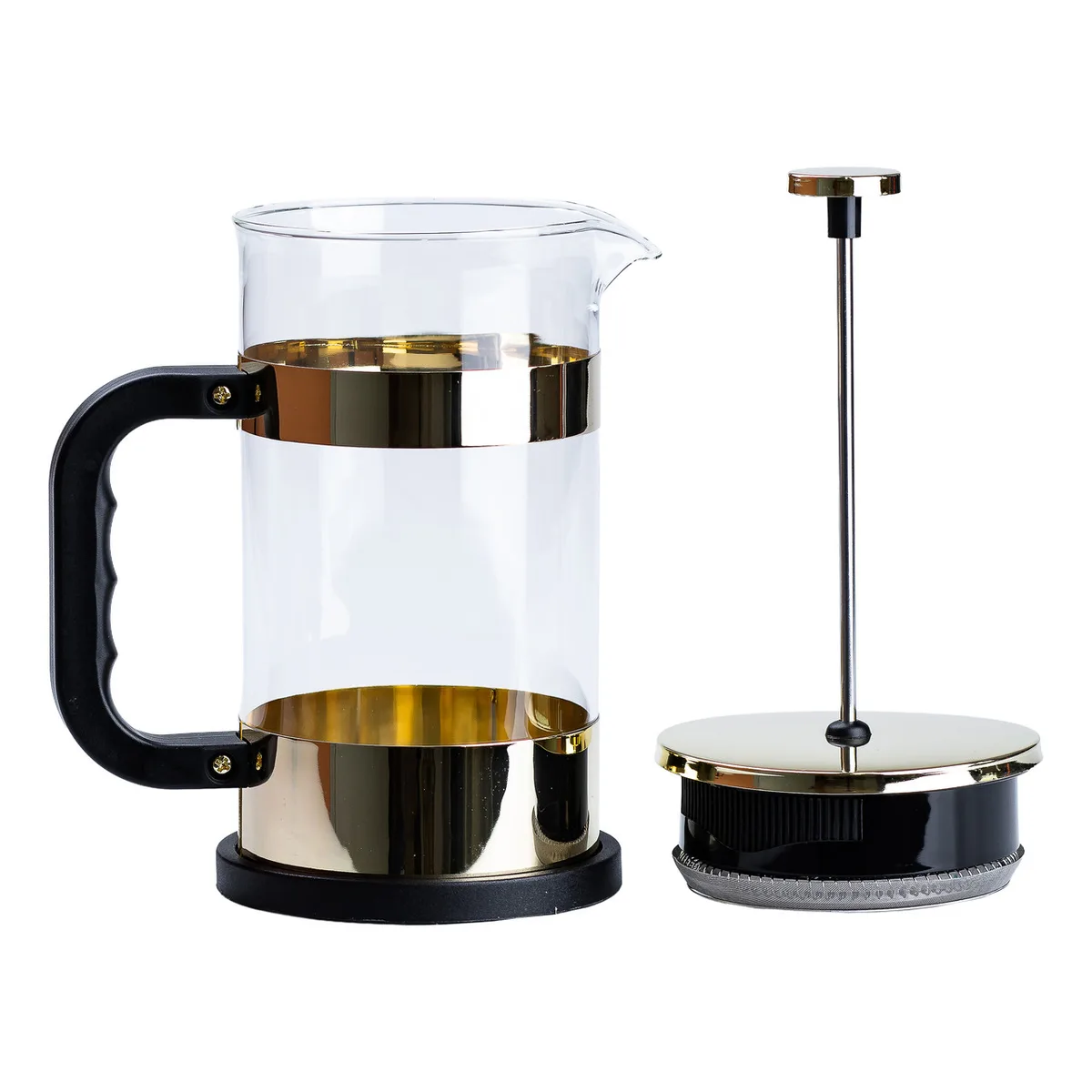 Заварник для чаю френч прес скляний 1 л золотий TS Kitchen