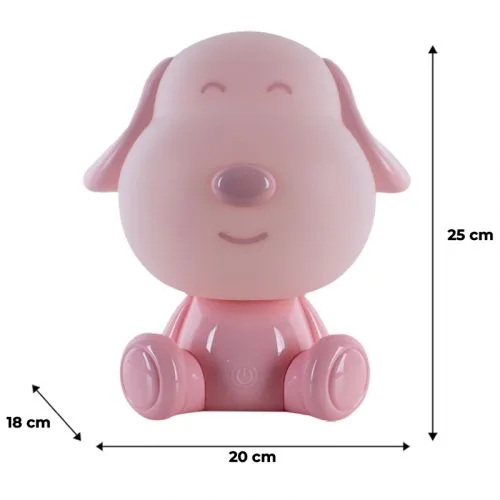 Світильник-нічник LED з акумулятором Doggy рожевий.